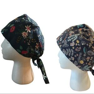 NEW Two Scrub Caps/Hats with Sweatband